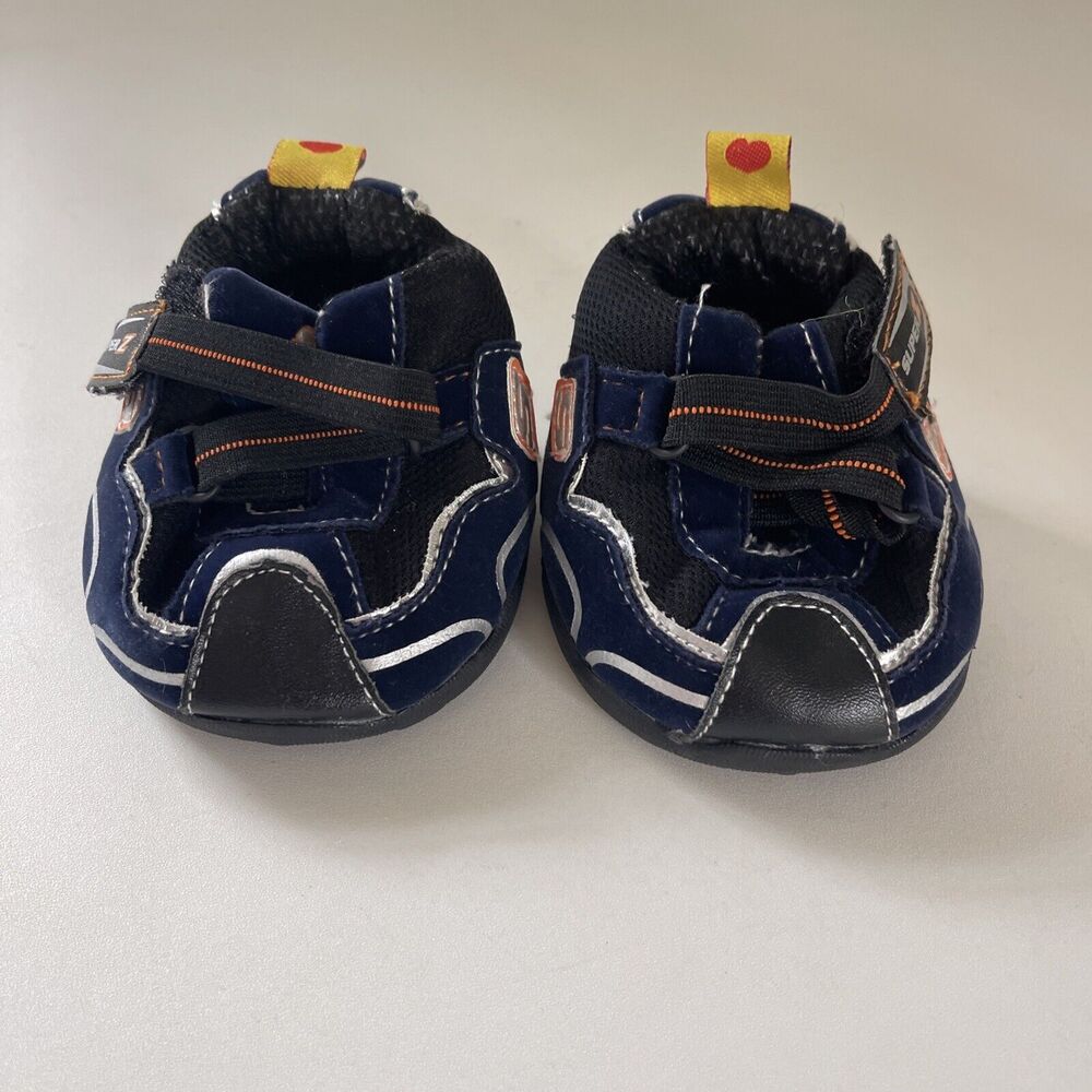 Build A Bear BAB Navy Sneakers Skechers - Orange Teddy Bear Shoes - Excellent